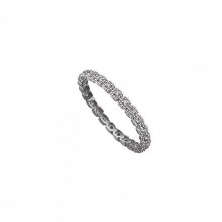 14k White Gold Ring with Diamonds 0.105ct