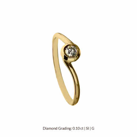14k Gold Ring Diamond 0.10ct