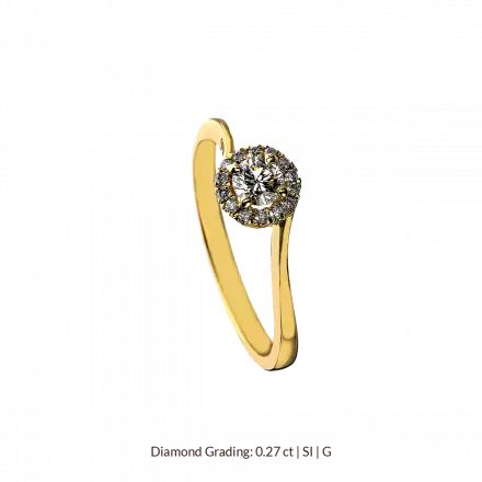 14k Gold Ring with Diamonds 0.27ct