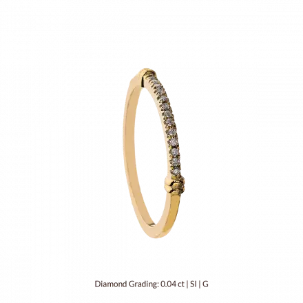 14k Yellow Gold Ring with Diamonds 0.04 ct