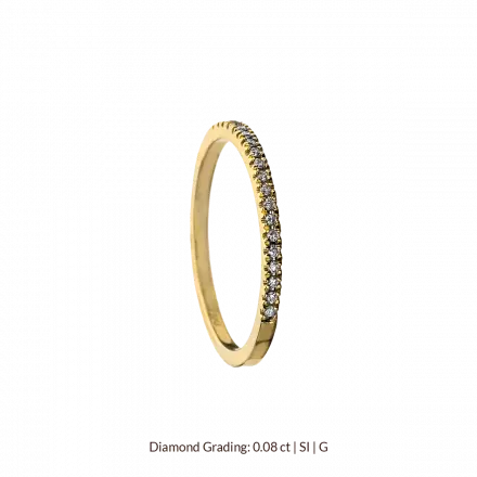 14k Yellow Gold Ring with Diamonds 0.08 ct
