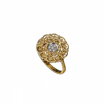 14K Gold Ring with Diamonds
