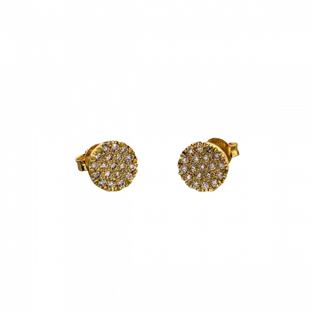 14k Gold "Sphere" Earrings set with Diamonds, 24 points