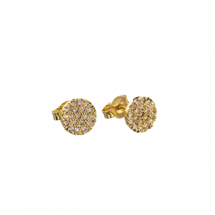 14k Gold "Sphere" Earrings set with Diamonds, 24 points