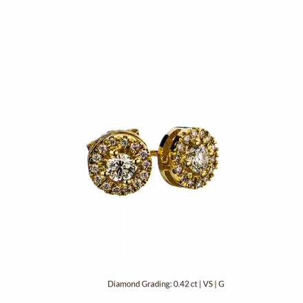 14k Gold Earrings with Diamonds 0.42 ct