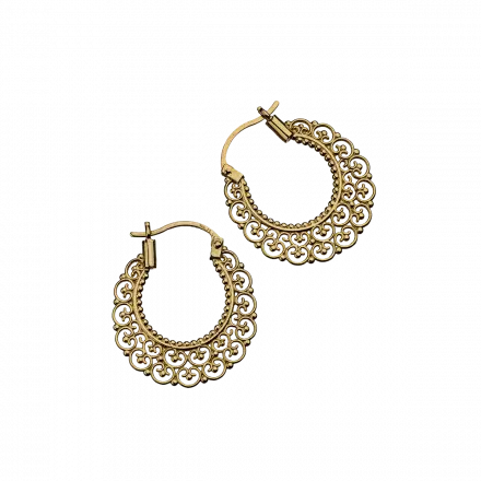 14K Gold Knitted Small hoop Earrings