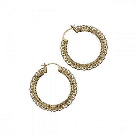 14K Gold Knitted Big Hoop Earrings