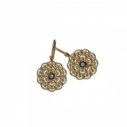 14K Gold Earrings with Diamonds