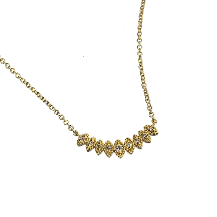 14k Gold Diamond Bow Necklace, 18 points
