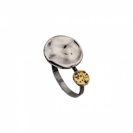 Silver Ring with 9K Gold