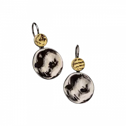 Silver Earrings with 9k Gold