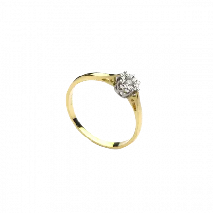 Gold Ring solitaire Diamond 0.02ct