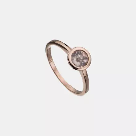 14K Rose Gold ring Semiprecious Rose Quartz