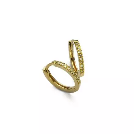 9k Gold Gypsy Earrings set with Diamonds 0.12ct