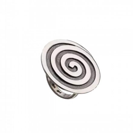 Two-dimensional Silver Spiral Ring