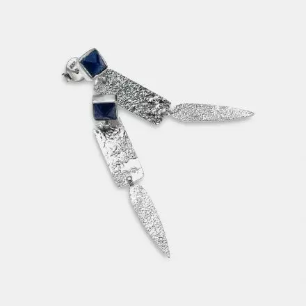 Silver Earrings with Lapis