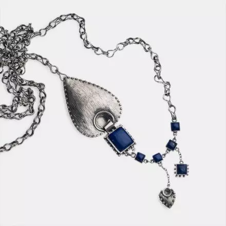 Silver Necklace with Lapis