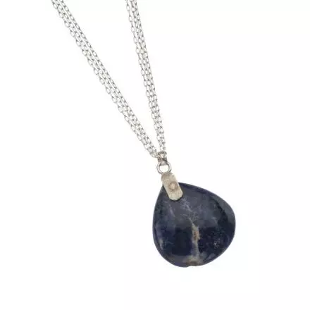 Silver Necklace with Sodolite