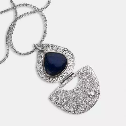 Silver Necklace with Lapis
