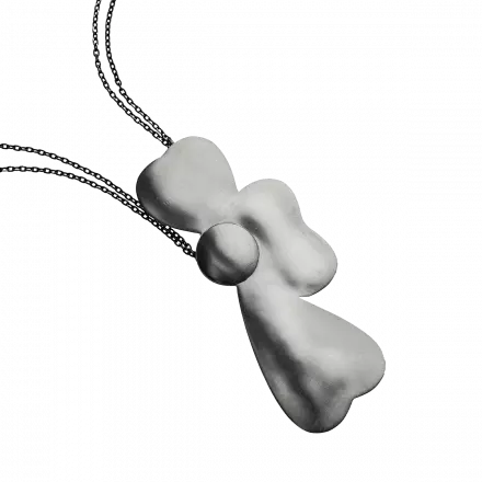 Stunning Double Strand Silver Clover Necklace