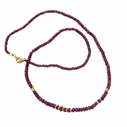 14K Gold Necklace with Pink Tourmaline 35ct
