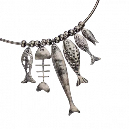 Silver Necklace with Fish