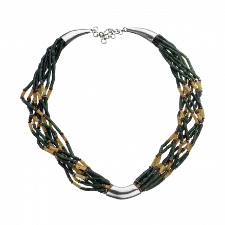 Nine-Strand Necklace with jade