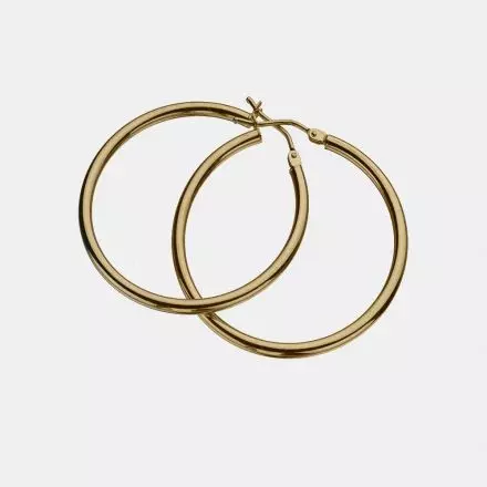 14k Gold Hoop Earrings, diameter 30mm