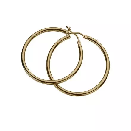 14k Gold Hoop Earrings, diameter 30mm