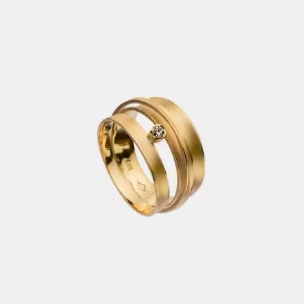 14K Gold Central Diamond 0.05ct Ring