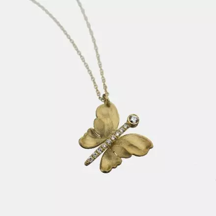 14K Gold Butterfly Necklace 
