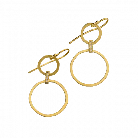 14k Gold Earrings with diamonds, 4 points