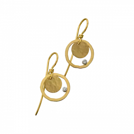 14k Gold Earrings with diamond