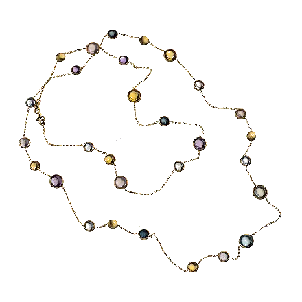 14k Gold Natural Gemstone Necklace