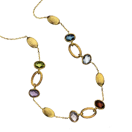 14k Gold Natural Gemstone Necklace