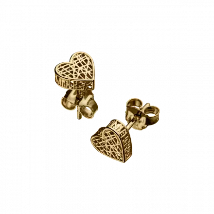 10k Gold Earrings Heart Shape
