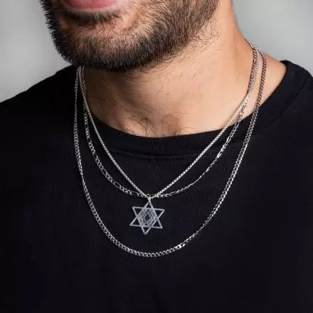 Interlocking Silver Star of David Necklace for Men, Jewish Jewelry | Judaica  Web Store