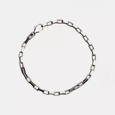 Silver Chain Bracelet with clean-line rectangular