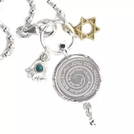 Silver Bracelet with Wheel of Blessings Medal