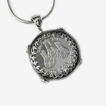 Silver Necklace with Medal Priestly Blessing