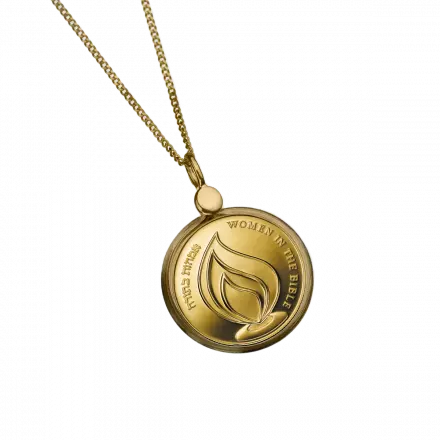 14K Gold Necklace with Sara Gold Medal