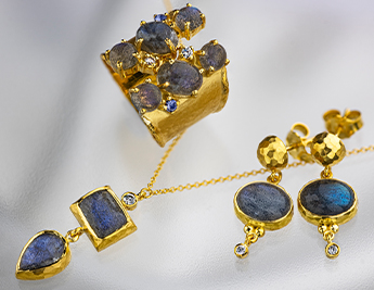 Madagascar Collection |14K Gold Jewelry with Labradorite and Diamonds