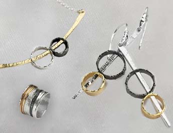 Round vs. Straight Collection | White, Oxidized & Gilded Silver Jewelry