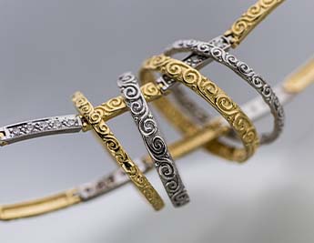 Ornamental Collection | 14K White Gold & Yellow Gold set with Diamond Jewelry