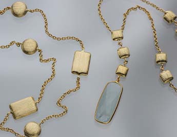 Lagoon Collection | 14K Gold and Milky Aquamarine Jewelry