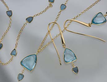 Alice Collection | 14K Gold and Blue Topaz Jewelry