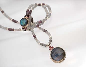 Tuscany Collection | 925 Sterling Silver & 9K Gold Jewelry with Labradorite and Grant