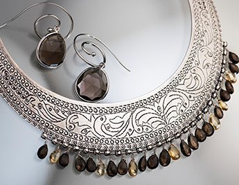 Myanmar Collection | 925 Sterling Silver Jewelry with Smoky Quartz and Citrine