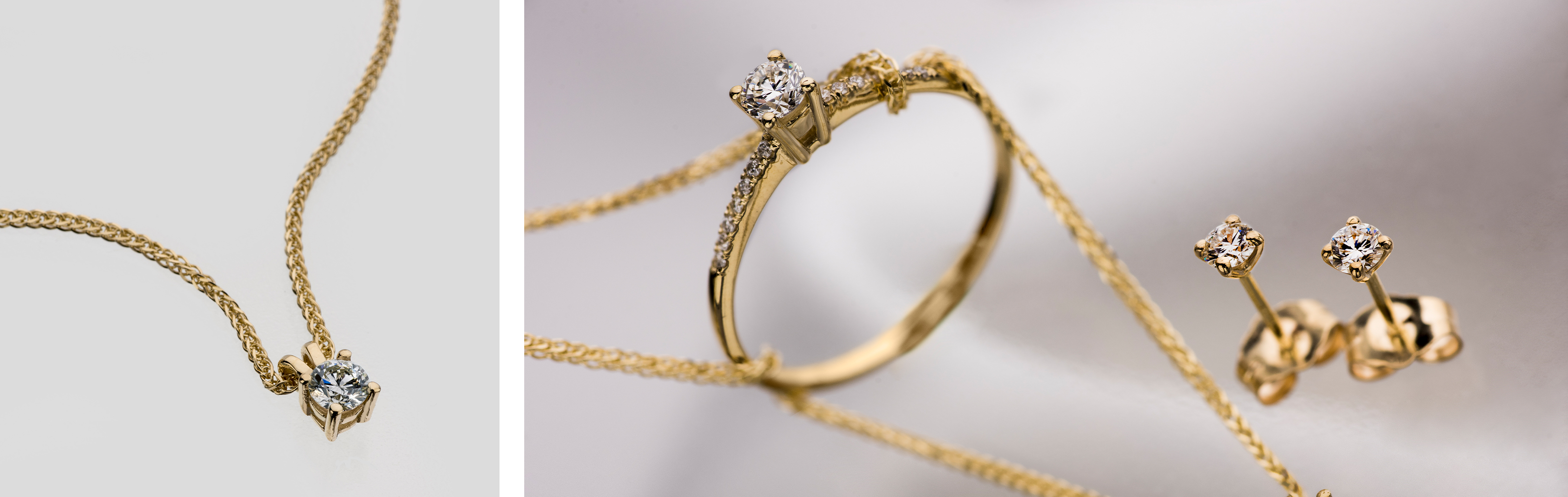 Golden Solitaire Collection | 14K Gold and Diamond Jewelry