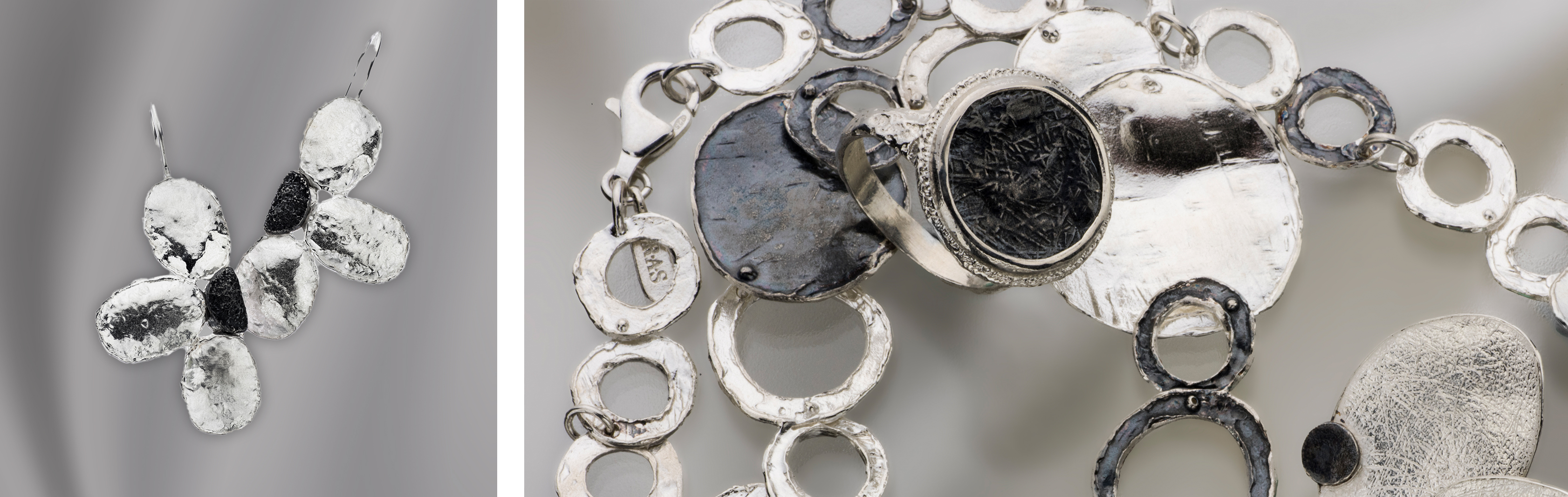 Star Dust Collection | White & Oxidized 925 Sterling Silver Jewelry